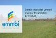 Emmbi Industries Limited Investor Presentation FY 2018-19