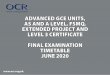 OCR June 2020 Final examination timetable - Advanced GCE 