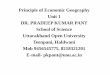 Principle of Economic Geography Unit 1 DR. PRADEEP KUMAR 