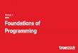 Module 1: Programming Foundations of