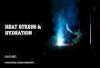 HEAT STRESS & HYDRATION