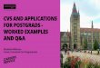 CVs and Applications for Postgrads - Worked examples and Q&A
