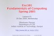 Esc101 Fundamentals of Computing Spring 2005