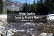 Water Quality Cache La Poudre River