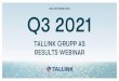 Tallink Grupp 2021 Q3 Presentation