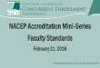 NACEP Accreditation Mini -Series Faculty Standards