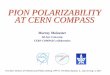 PION POLARIZABILITY AT CERN COMPASS