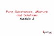 Pure Substances, Mixture and Solutions Module 2