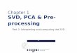 Chapter 1 SVD, PCA & Pre- processing