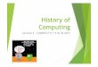 L9- History of computing - School of Computer Science