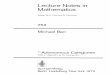 Lecture Notes in Mathematics - McGill University