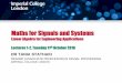 Maths for Signals and Systems - Imperial College London