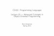 Lecture 23 Advanced Concepts in Object-Oriented Programming