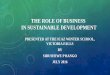 THE ROLE OF BUSINESS IN SUSTAINABLE DEVELOPEMENT