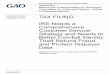 GAO-16-578T, Tax filing: IRS Needs a Comprehensive 