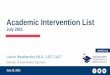 Academic Intervention List