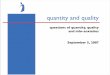 quantity and quality - Courses