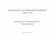 Introduction to Database Systems CSE 414