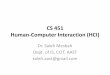 CS 451 Human-Computer Interaction (HCI)