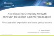 Accelerating Company Growth through Research Commercialisation