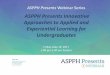 ASPPH Presents Innovative Approaches to Applied and 