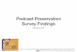 20190124 Podcast Preservation Survey Findings