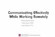 Communicating Effectively While Working Remotely