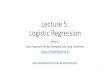 Lecture 5: Logistic Regression