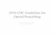 2016 CDC Guidelines for Opioid Prescribing