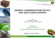 ENERGY CONSERVATION POLICY AND ESCO DEVELOPMENT