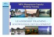 Module 1: LEADERSHIP TRAINING - KNOWLEDGE DEVELOPMENT