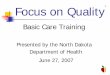 Focus on Quality - North Dakota Department of Health