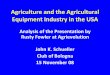Agriculture and the Agricultural Equipment Industry in the USA