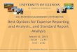 Best Options for Expense Reporting and Analysisand Standard Report