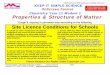 Properties & Structure of Matter Site Licence Conditions 