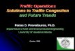 Traffic Operations Solutions to Traffic Congestion and Future Trends