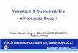 Valuation & Sustainability A Progress Report