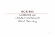 Lectures 23 LIDAR Continued Wind Sensing