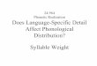 24.964 Phonetic Realization Does Language-Specific Detail