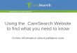 Using the CareSearch Website to find what you need to know