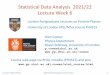 Statistical Data Analysis 2021/22 Lecture Week 6