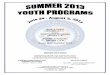 SPORTS CAMPS (GRADES 3-12) ENRICHMENT PROGRAMS SUMMER ACTIVITIES