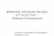 BRIEFING SESSION ON NSS ICT ELECTIVE â€“ Software Development