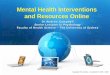 Mental Health Interventions and Resources Online