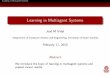 Learning in Multiagent Systems - University of South Carolina