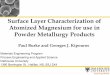 Surface Layer Characterization of Atomized Magnesium for 