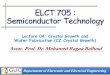 ELCT 705 : Semiconductor Technology