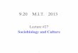 Lecture 27 Notes: Sociobiology and culture