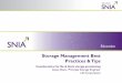 Storage Management Best Practices & Tips - SNIA