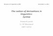 The notion of derivations in linguistics: Syntax - 50 years of